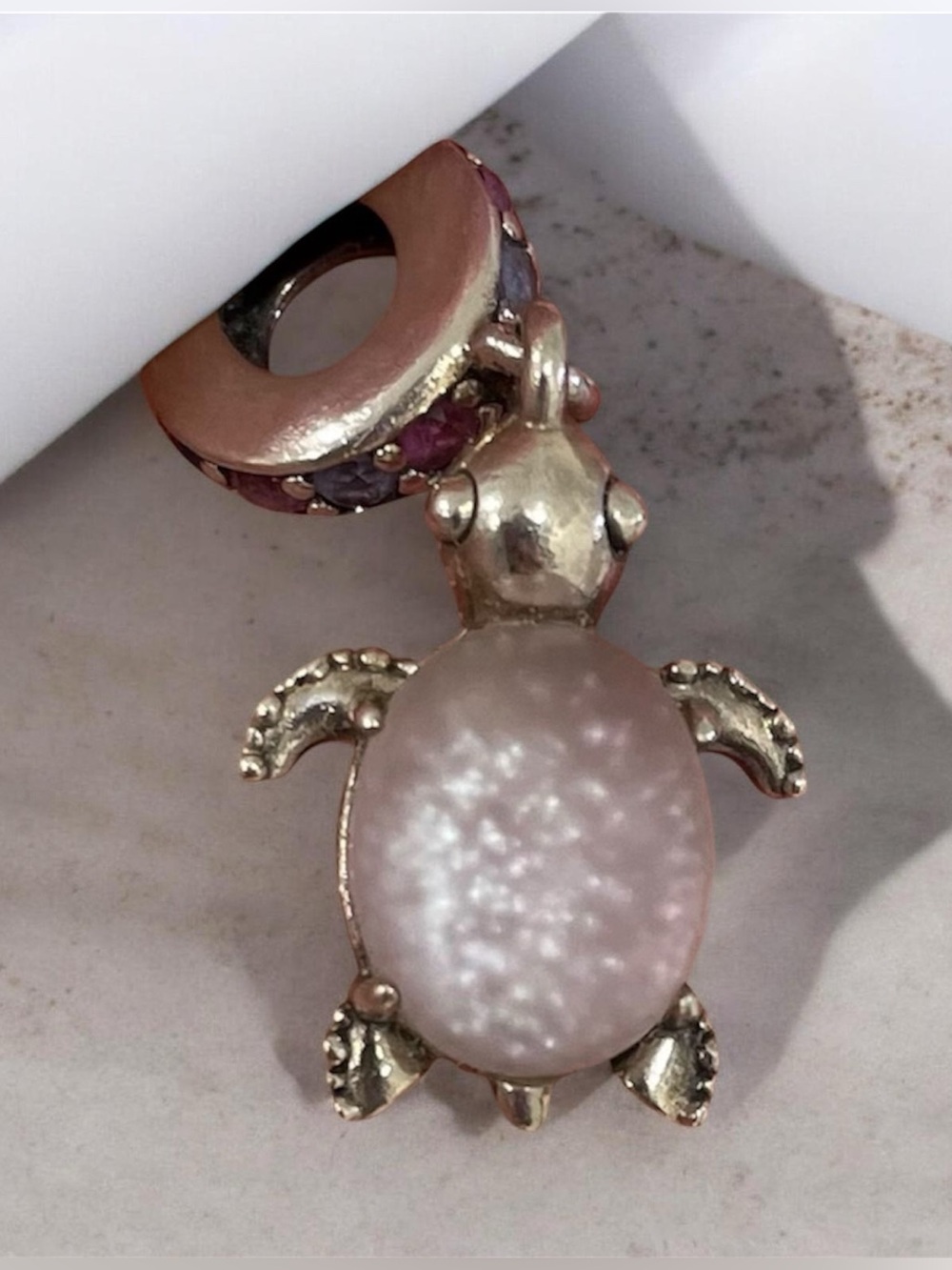 Pandora pink turtle charm